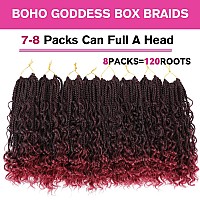 10Inch Goddess Box Braids Crochet Hair Box Braids Crochet Hair For Black Women Pre Looped Crochet Hair With Curly Ends Bohemian