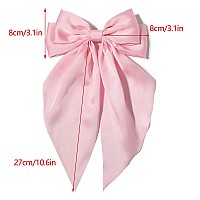 Furling Pompoms 4Pcs Hair Bows Clips For Womenlarge Satin Hair Bows Longtail Alligator Clips Big Hair Bow Girls Hair Accessori