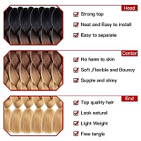 Xtrend 6 Pcs Ombre Jumbo Braiding Hair Extension 24 Inch 3 Tone Jumbo Box Braiding Hair Jumbo Braid Synthetic Hair For Braiding