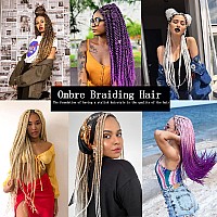 Xtrend 6 Pcs Ombre Jumbo Braiding Hair Extension 24 Inch 3 Tone Jumbo Box Braiding Hair Jumbo Braid Synthetic Hair For Braiding