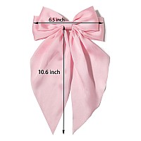 Furling Pompoms Hair Bows Clip Hot Pink Bow For Womens Hair 2 Pack Elegant Satin Bow Hair Accessories For Birthday Wedding