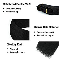 Clip In Hair Extensions Real Human Hair Clip In Hair Extensions Black Women 120G Straight Clip Ins 100 Unprocessed Brazilian Hu