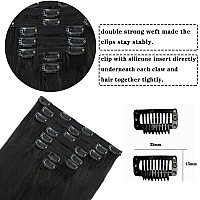 Clip In Hair Extensions Real Human Hair Clip In Hair Extensions Black Women 120G 100 Human Hair Clip In Hair Extensions 8Pcs Do