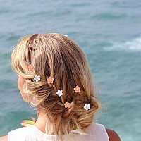 Yission Lily Flower Hair Clips And Barrettes For Girls And Women 20Pcs Mini Hair Pins Wedding Bridal Accessories White Pink