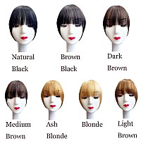 Bangs Hair Clip In Bangs 100 Real Human Hair Extensions Wispy Bangs French Bangs Clip On Air Bangs For Women Zmedium Brown F