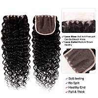 Water Wave Bundles With Closure Human Hair20 22 2418Free Part12A Brazilian Virgin Hair Bundles And Closure 100 Unprocessed