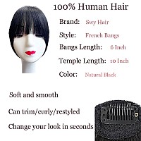 Bangs Hair Clip In Bangs 100 Real Human Hair Extensions Wispy Bangs French Bangs Clip On Air Bangs For Women Zbrown Black Fr