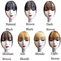 Bangs Hair Clip In Bangs 100 Real Human Hair Extensions Wispy Bangs French Bangs Clip On Air Bangs For Women Amedium Brown W