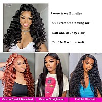 Ralisa Human Hair Bundles Loose Wave Bundles With 4X4 Lace Closure 10 12 1410In Loose Wave Human Hair Bundles Loose Deep Wave