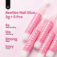 Beetles Super Strong Nail Glue For Acrylic Nails Press On Nails Professional Nail Tips Glue For Stick On Nails Long Lasting Nail