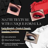 Bepholan Matte Eyeshadow Powder Palette High Pigment Long Wear Colorful Eye Shadow Gothic