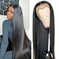 32 Inch Long Straight Lace Front Wigs Human Hair 200 Density 13X4 Hd Transparent Frontal Wig Pre Plucked With Baby Hair Glueless