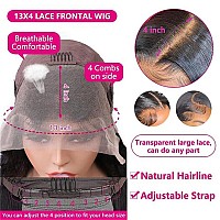 32 Inch Long Straight Lace Front Wigs Human Hair 200 Density 13X4 Hd Transparent Frontal Wig Pre Plucked With Baby Hair Glueless