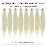 Rosdina Prestretched Braiding Hair 30 Inch 8 Packs Offwhite Super Long Braiding Hair For Twist Or Box Braids Yaki Texture H