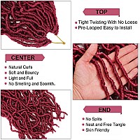 7 Pcs Burgundy Faux Locs Crochet Hair Soft Locs Crochet Hair Goddess Locs Hair Extensions 16 Inch