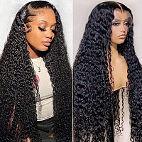 Aisi Deep Wave Lace Front Wigs Human Hair 180 Density 13X4 Hd Transparent Lace Front Wigs For Black Women Human Hair Glueless W