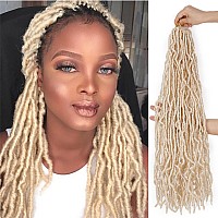 16 Inch Blonde Faux Locs Crochet Hair 7 Packs Soft Locs Crochet Hair Goddess Locs Hair Extensions