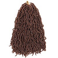 16 Inch Faux Locs Crochet Hair Brown 7 Pcs Soft Locs Crochet Hair Goddess Locs Hair Extensions