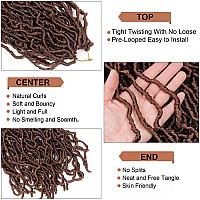 16 Inch Faux Locs Crochet Hair Brown 7 Pcs Soft Locs Crochet Hair Goddess Locs Hair Extensions