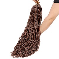 16 Inch Faux Locs Crochet Hair Brown 7 Pcs Soft Locs Crochet Hair Goddess Locs Hair Extensions