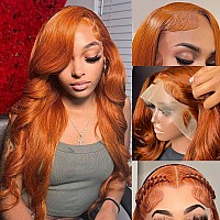 Keabalo Ginger Orange Lace Front Wigs Human Hair Pre Plucked With Baby Hair Body Wave 13X4 Hd Lace Frontal Wigs Human Hair Color