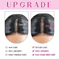 Shefleek 250 Density Body Wave 5X5 Hd Lace Closure Wigs Transparent Pre Cut Lace Glueless Wig Unprocessed Human Hair Wigs Pre P