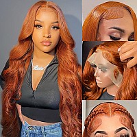 Keabalo Ginger Orange Lace Front Wigs Human Hair Pre Plucked With Baby Hair Body Wave 13X4 Hd Lace Frontal Wigs Human Hair Color