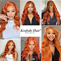 Keabalo Ginger Orange Lace Front Wigs Human Hair Pre Plucked With Baby Hair Body Wave 13X4 Hd Lace Frontal Wigs Human Hair Color