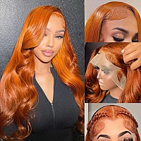 Keabalo Ginger Orange Lace Front Wigs Human Hair Pre Plucked With Baby Hair Body Wave 13X4 Hd Lace Frontal Wigs Human Hair Color