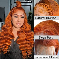 Keabalo Ginger Orange Lace Front Wigs Human Hair Pre Plucked With Baby Hair Body Wave 13X4 Hd Lace Frontal Wigs Human Hair Color