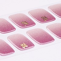 Danni Toni Semi Cured Gel Toenail Strips Ombre Burgundy Bliss Shimmering Gel Toenail Stickers Toenail Polish Strips 37 Stick