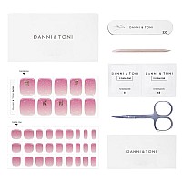 Danni Toni Semi Cured Gel Toenail Strips Ombre Burgundy Bliss Shimmering Gel Toenail Stickers Toenail Polish Strips 37 Stick