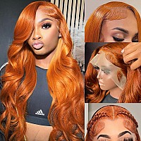 Keabalo Ginger Orange Lace Front Wigs Human Hair Pre Plucked With Baby Hair Body Wave 13X4 Hd Lace Frontal Wigs Human Hair Color