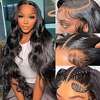 Vroosar 13X4 Hd Body Wave Lace Front Wigs Human Hair Wigs For Black Women 180 Density Brazilian Virgin Glueless Wigs Pre Pluc