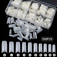 Acrylic Nail Tips French Fake Nails 1000Pcs French Nail Tips For Acrylic Nails Half Cover Artificial False Nails Tips With Stora