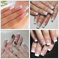 Acrylic Nail Tips French Fake Nails 1000Pcs French Nail Tips For Acrylic Nails Half Cover Artificial False Nails Tips With Stora