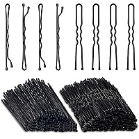 200Pcs Black Bobby Pins Aitrai Black Hair Pins Set 100Pcs Black Bobby Pins And 100Pcs Ushaped Hair Pins Hair Bun Pins With Box