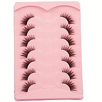 Gmagictobo False Eyelashes Natural Half Lashes Cat Eye Clear Band Lashes Fluffy Wispy 3D Faux Mink Lashes Pack Soft Strips Fake