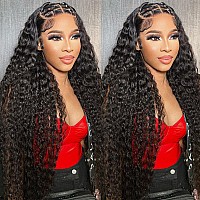 32Inch Deep Wave Lace Front Wigs Human Hair Pre Plucked 180 Density 13X6 Hd Brazilian Virgin Deep Wet And Wavy Human Hair Wigs