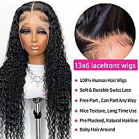 32Inch Deep Wave Lace Front Wigs Human Hair Pre Plucked 180 Density 13X6 Hd Brazilian Virgin Deep Wet And Wavy Human Hair Wigs