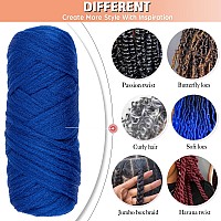 Ruiyok 2Pcs Blue Brazilian Wool Hair For Braids Acrylic Hand Knitting Yarn For Hair Braiding Hair Extension Faux Locs African Cr