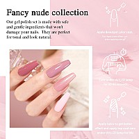 Beautpal Gel Nail Polish Set 10 Colors Nude Gel Polish All Seasons Skin Tones Pink Neutral Shimmer Gel Polish Kit Soak Off Led