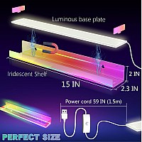 Ymvv Iridescent Led Nail Polish Rack Wall Mounted Shelf Clear Acrylic Nail Polish Organizer With Led Lights Display 60 Bottles