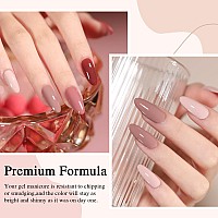 Beautpal Nude Gel Nail Polish Set 10 Colors Neutral Pink Blush Nude Glitter Gel Polish All Seasons Skin Tones Soak Off Manicure