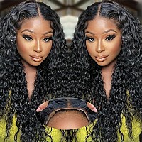 Allrun Wear And Go 4X4 Water Wave Closure Wigs Human Hair 26 Inch Curly Wigs For Black Women Glueless Hd Lace Wigs Precut Pre P