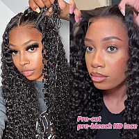 Allrun Wear And Go 4X4 Water Wave Closure Wigs Human Hair 26 Inch Curly Wigs For Black Women Glueless Hd Lace Wigs Precut Pre P