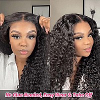 Allrun Wear And Go 4X4 Water Wave Closure Wigs Human Hair 26 Inch Curly Wigs For Black Women Glueless Hd Lace Wigs Precut Pre P