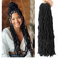 7 Packs Crochet Faux Locs Hair 24 Inch Curly Wavy Goddess Locs Braids For Natural Butterfly Soft Locs Crochet Hair For Black Wom