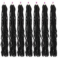 7 Packs Crochet Faux Locs Hair 24 Inch Curly Wavy Goddess Locs Braids For Natural Butterfly Soft Locs Crochet Hair For Black Wom