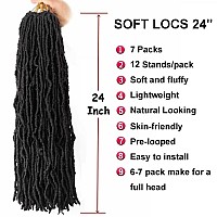 7 Packs Crochet Faux Locs Hair 24 Inch Curly Wavy Goddess Locs Braids For Natural Butterfly Soft Locs Crochet Hair For Black Wom